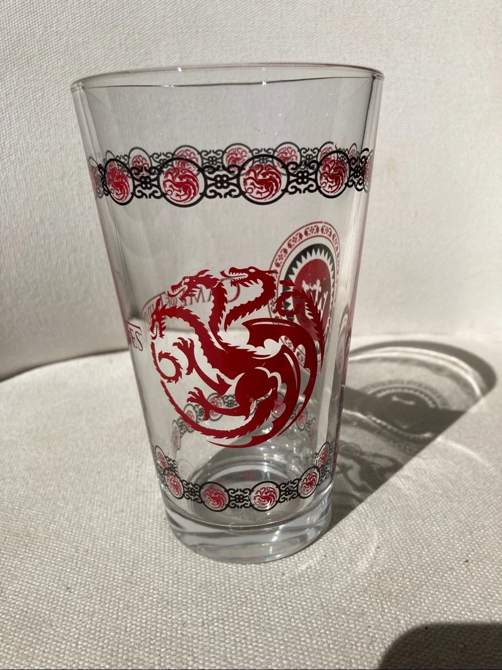 GAME OF THRONES House Targaryen Stemless Pint Glass – 16 oz – Officially License